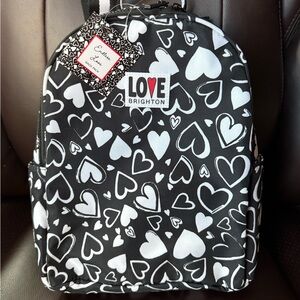 NWT Brighton Women's Endless Love Black White Backpack
